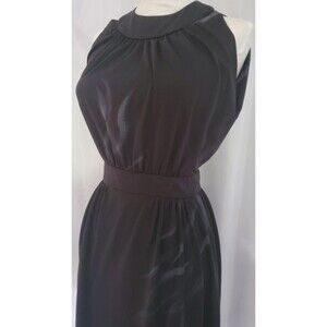 Vintage 70s Leslie J Sax Fifth Avenue Young Dimensions Black Maxi Dress Sz S/M